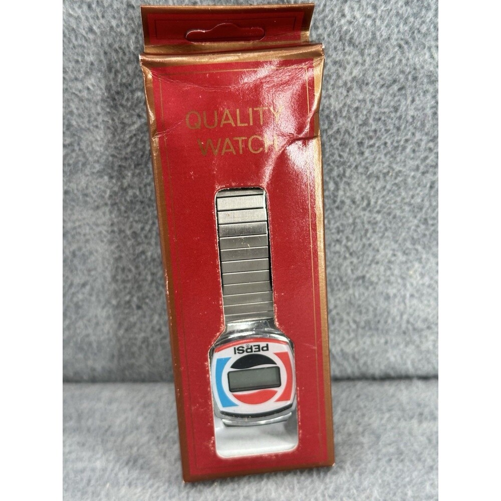 Vintage Pepsi Silver Tone Quality Digital Mechanical Analog Watch